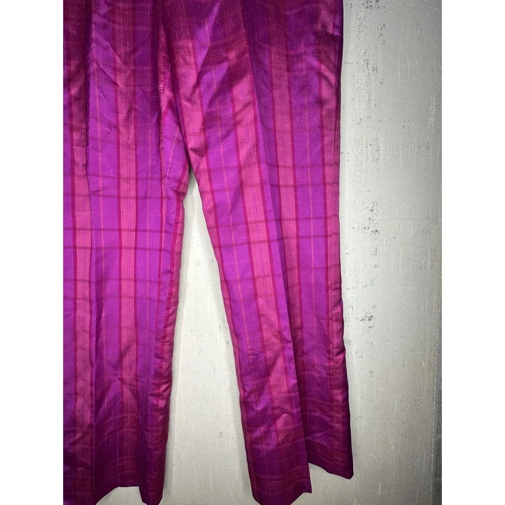 Vintage SilK Y2K Ice Brand Pink/Purple Plaid Patterned Pants | RARE | Size: 10 - Picture 3 of 13